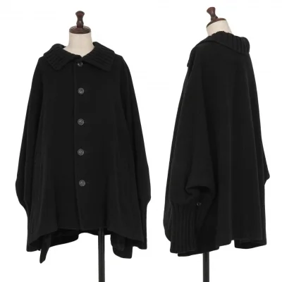 Yohji Yamamoto NOIR Rib Switching Wool Coat