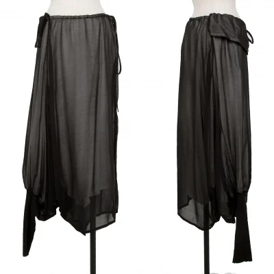 Y's Layered Asymmetry Dropped Crotch Pants