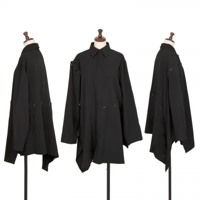 Yohji Yamamoto FEMME Wool Gabardine Detachable Button Shirt