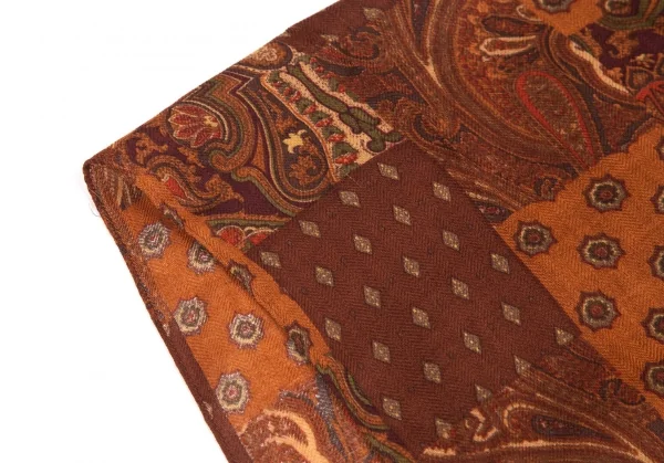 トプカピTOPKAPI ペイズリーパッチワークプリントストール 茶 K-122328_003