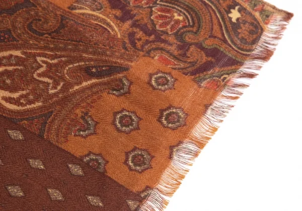 トプカピTOPKAPI ペイズリーパッチワークプリントストール 茶 K-122328_004