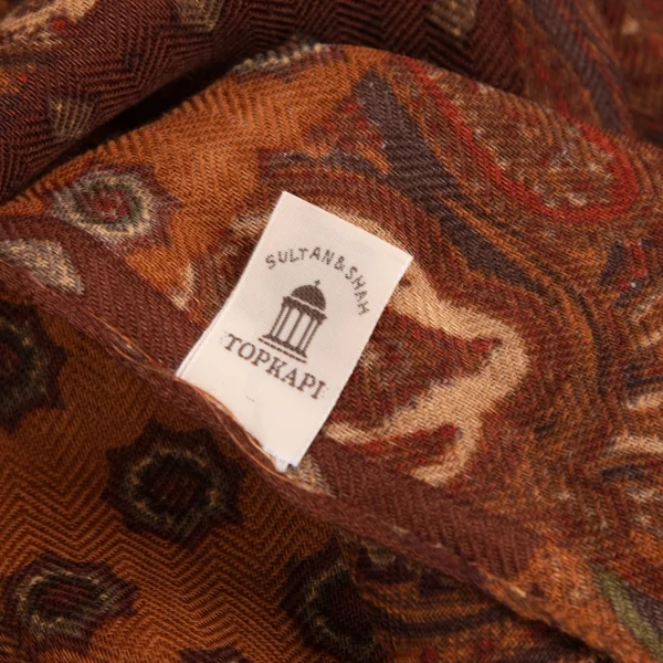 トプカピTOPKAPI ペイズリーパッチワークプリントストール 茶 K-122328_007