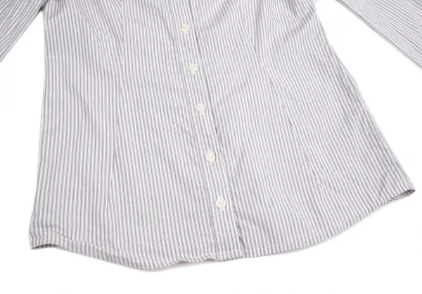 ローザ バイ ナラカミーチェ Rosa by NARACAMICIE リボンタイ付きストライプシャツ 白グレー0 K-122334_011
