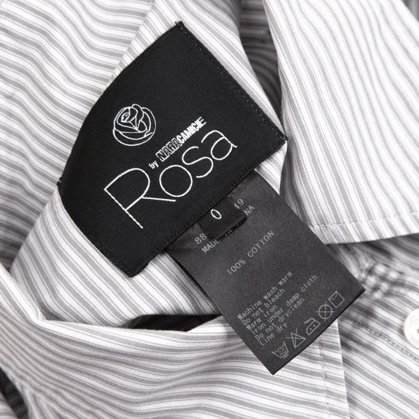 ローザ バイ ナラカミーチェ Rosa by NARACAMICIE リボンタイ付きストライプシャツ 白グレー0 K-122334_018