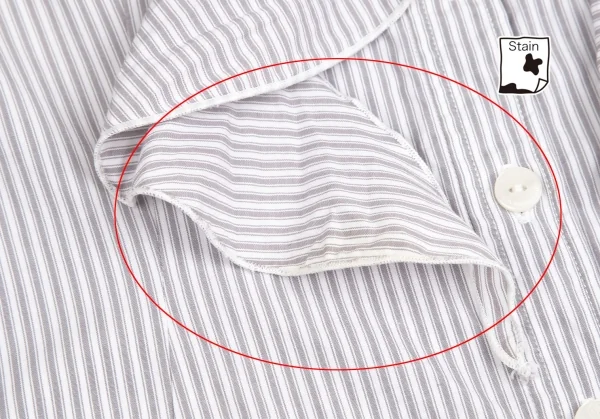 ローザ バイ ナラカミーチェ Rosa by NARACAMICIE リボンタイ付きストライプシャツ 白グレー0 K-122334_006