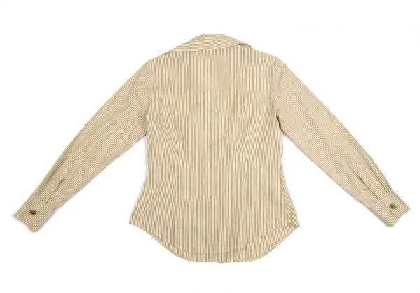 ポールスミス ウーマンPaul Smith women イタリアンカラーストライプシャツ イエローベージュ40 K-122335_010