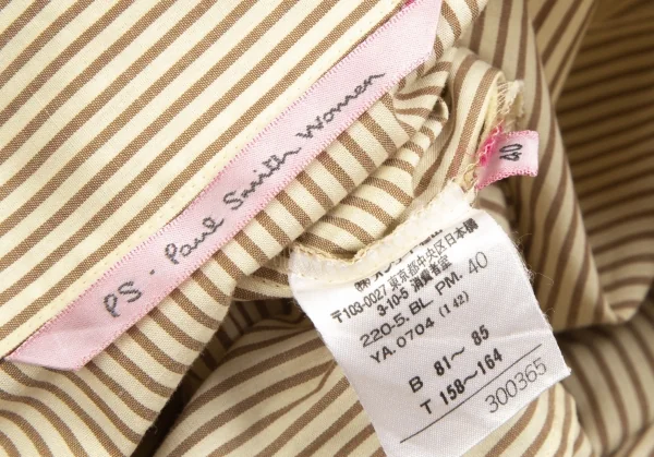ポールスミス ウーマンPaul Smith women イタリアンカラーストライプシャツ イエローベージュ40 K-122335_013