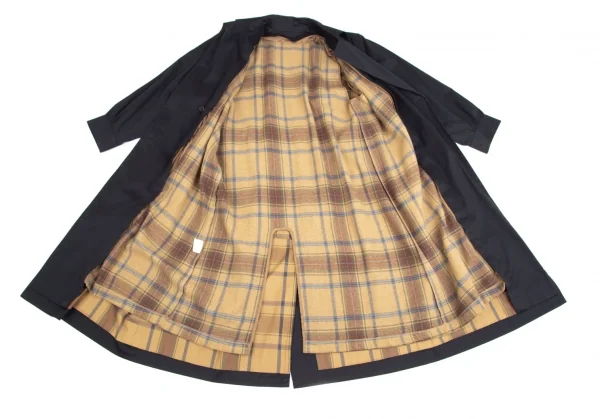 イヴサンローランYves Saint Laurent チェックライナー付き金ボタンコート 紺9A3 K-122336_012
