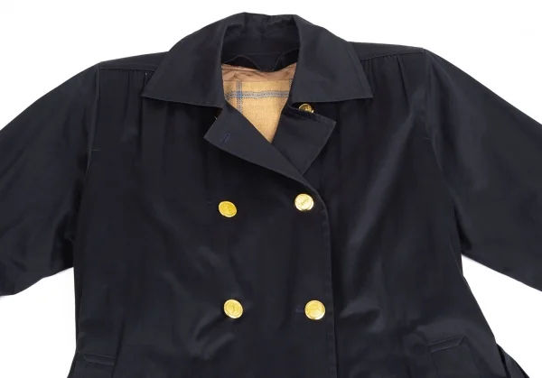 イヴサンローランYves Saint Laurent チェックライナー付き金ボタンコート 紺9A3 K-122336_003