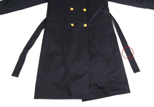 イヴサンローランYves Saint Laurent チェックライナー付き金ボタンコート 紺9A3 K-122336_008
