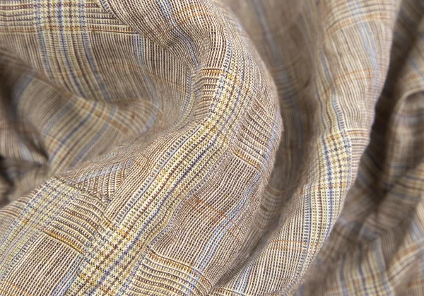 ケンゾーKENZO リネングレンチェックショールカラーショートジャケット モカ他36 K-122340_011