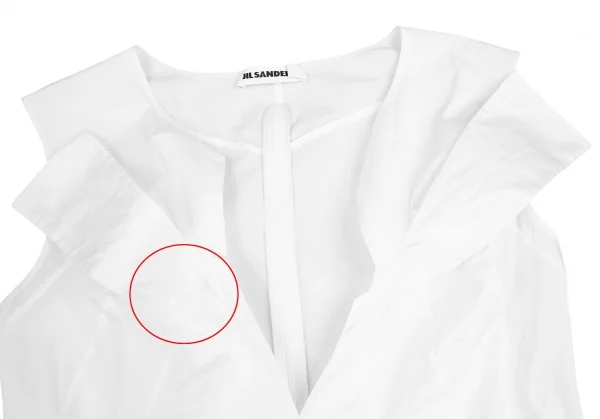 ジルサンダーJIL SANDER ノースリーブリボンブラウス 白38 (K-122343)