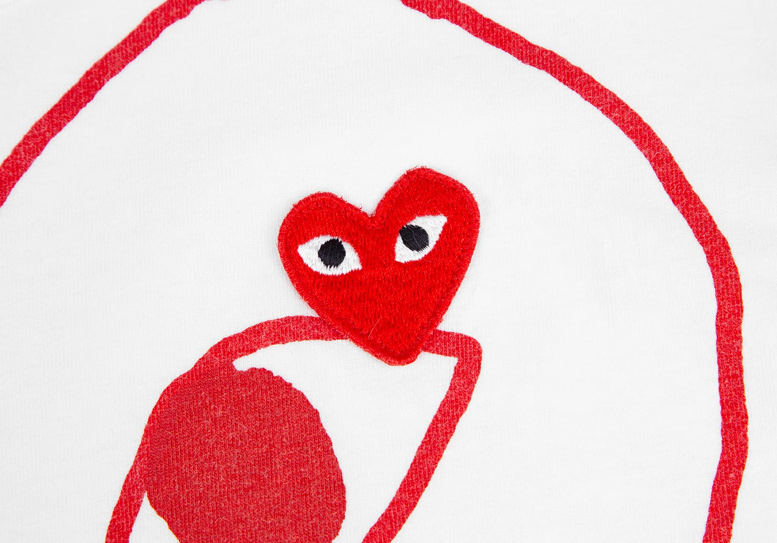 PLAY ハートプリント Tシャツ M 白 赤 Comme Des Garçons Play ハートプリント Tシャツ | ホワイト