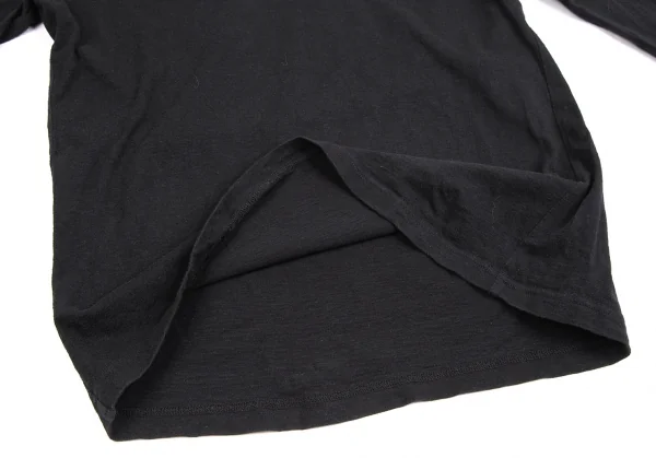 ワイズY's コットン袖レイヤード深Vネックカットソー 黒2 K-122350_011