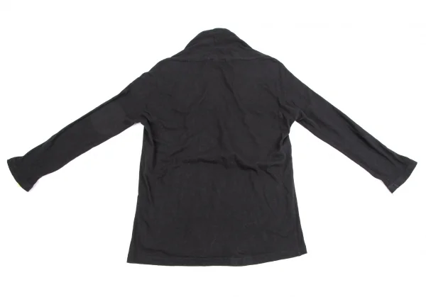 ワイズY's コットン袖レイヤード深Vネックカットソー 黒2 K-122350_012