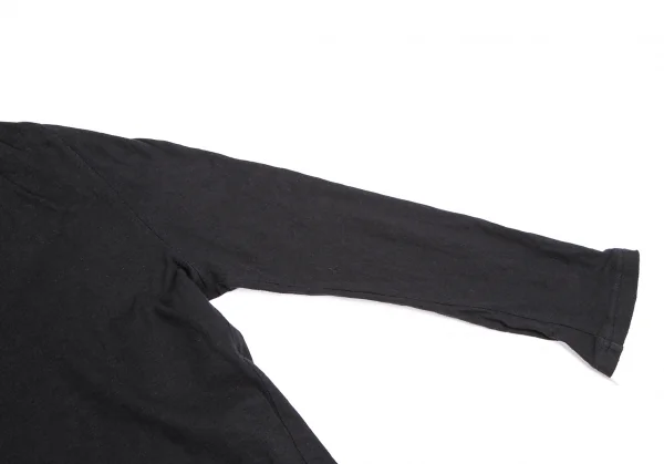 ワイズY's コットン袖レイヤード深Vネックカットソー 黒2 K-122350_005