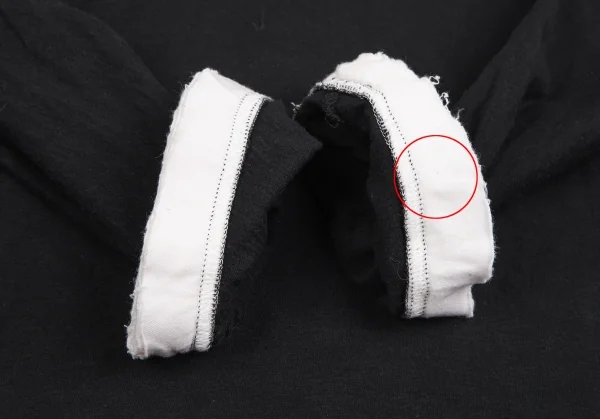 ワイズY's コットン袖レイヤード深Vネックカットソー 黒2 K-122350_008