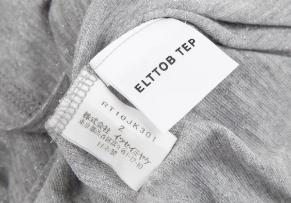 エルトブテップ イッセイミヤケELTTOB TEP ISSEY MIYAKE バックロゴプリントグリッターTシャツ グレー2 K-122360_011