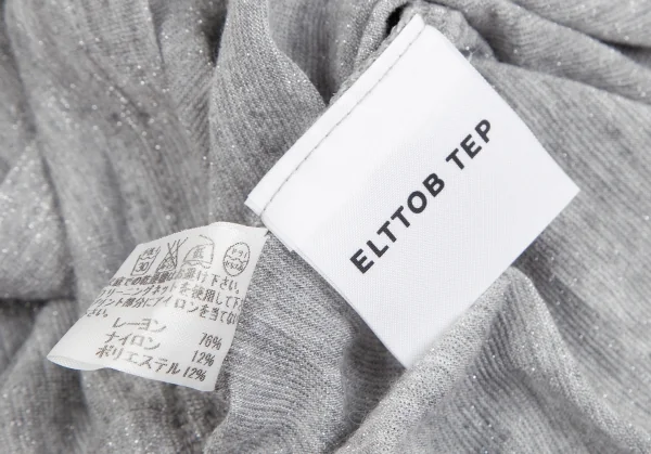 エルトブテップ イッセイミヤケELTTOB TEP ISSEY MIYAKE バックロゴプリントグリッターTシャツ グレー2 K-122360_012
