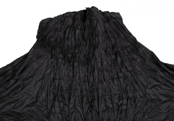 イッセイミヤケISSEY MIYAKEシワプリーツハイネックトップス 黒M K-122365_003