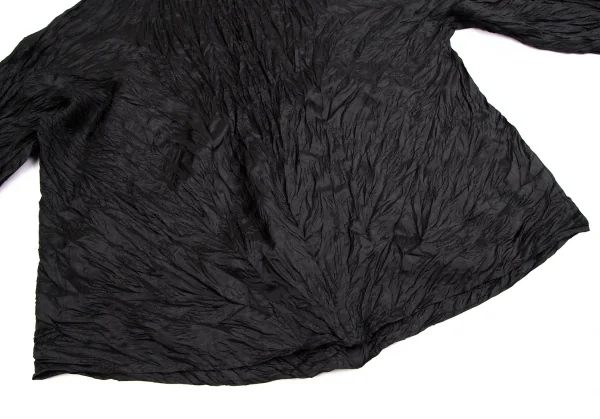 イッセイミヤケISSEY MIYAKEシワプリーツハイネックトップス 黒M K-122365_007