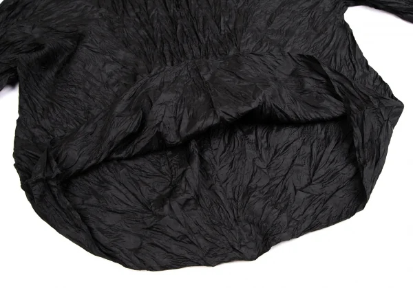 イッセイミヤケISSEY MIYAKEシワプリーツハイネックトップス 黒M K-122365_008