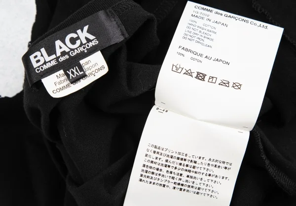 ブラック コムデギャルソンBLACK COMME des GARCONS プリントTシャツ 黒XXL K-122395_011