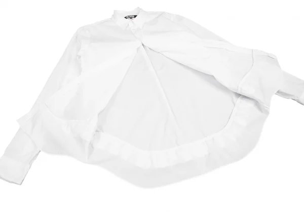 ブラック コムデギャルソンBLACK COMME des GARCONS メタリックフリル切替シャツ 白ゴールドXL K-122396_011