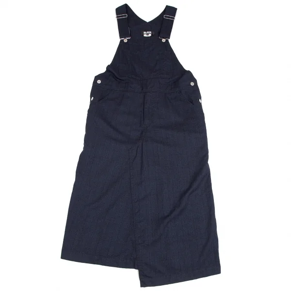 ブラック コムデギャルソンBLACK COMME des GARCONS ウールグレンチェックジャンパースカート 黒青S K-122404_001