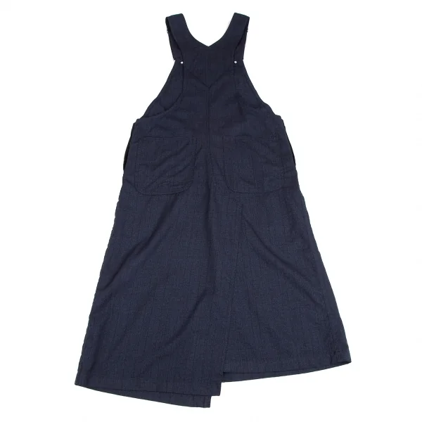 ブラック コムデギャルソンBLACK COMME des GARCONS ウールグレンチェックジャンパースカート 黒青S K-122404_010