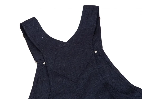 ブラック コムデギャルソンBLACK COMME des GARCONS ウールグレンチェックジャンパースカート 黒青S K-122404_011