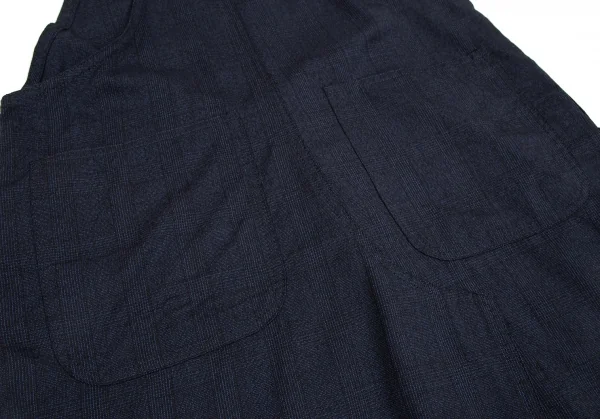 ブラック コムデギャルソンBLACK COMME des GARCONS ウールグレンチェックジャンパースカート 黒青S K-122404_012