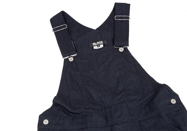 ブラック コムデギャルソンBLACK COMME des GARCONS ウールグレンチェックジャンパースカート 黒青S K-122404_002