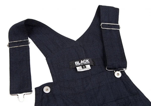 ブラック コムデギャルソンBLACK COMME des GARCONS ウールグレンチェックジャンパースカート 黒青S K-122404_003