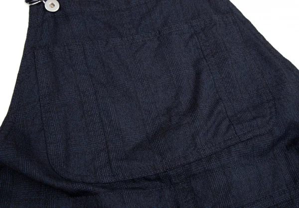 ブラック コムデギャルソンBLACK COMME des GARCONS ウールグレンチェックジャンパースカート 黒青S K-122404_004