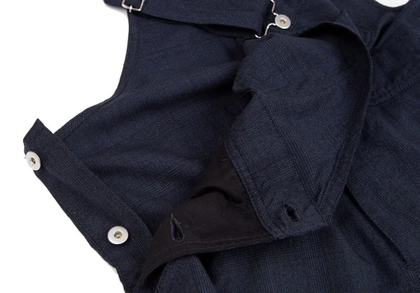 ブラック コムデギャルソンBLACK COMME des GARCONS ウールグレンチェックジャンパースカート 黒青S K-122404_007