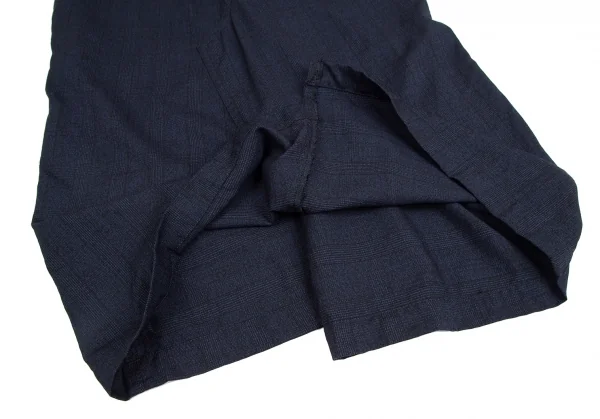 ブラック コムデギャルソンBLACK COMME des GARCONS ウールグレンチェックジャンパースカート 黒青S K-122404_009