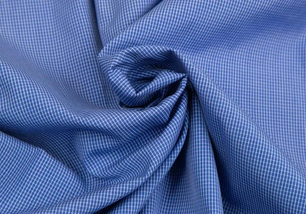 コムデギャルソン シャツCOMME des GARCONS SHIRT リブバンドカラーグリッドチェック長袖シャツ 青M K-122410_011