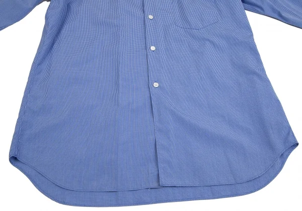 コムデギャルソン シャツCOMME des GARCONS SHIRT リブバンドカラーグリッドチェック長袖シャツ 青M K-122410_007