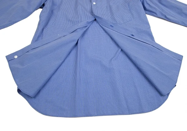 コムデギャルソン オムプリュス 長袖 ダブル コート シャツ 青 チェック 美品 139692_1_l.webp