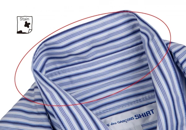 COMME des GARCONS SHIRT Striped Trench Shirt Coat K-122419_004