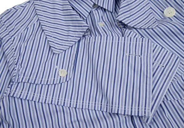COMME des GARCONS SHIRT Striped Trench Shirt Coat K-122419_006