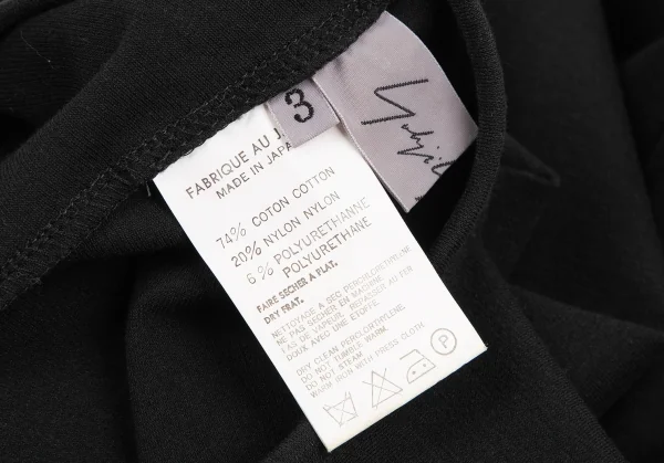 ヨウジヤマモト ファムYohji Yamamoto FEMME ホック前開きストレッチTシャツ 黒3 K-122424_013