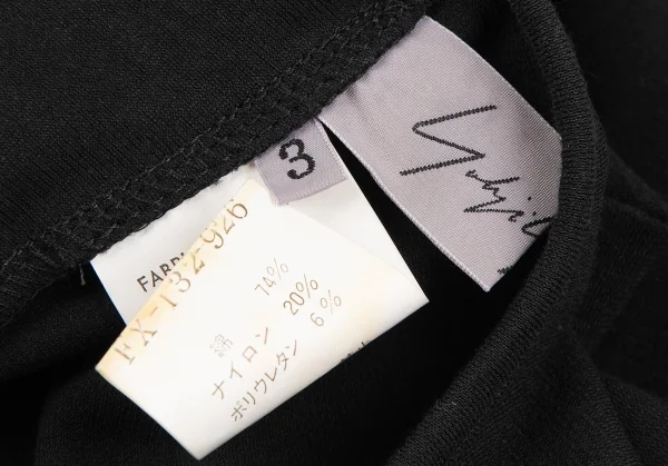 ヨウジヤマモト ファムYohji Yamamoto FEMME ホック前開きストレッチTシャツ 黒3 K-122424_014
