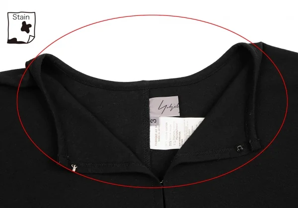 ヨウジヤマモト ファムYohji Yamamoto FEMME ホック前開きストレッチTシャツ 黒3 K-122424_004