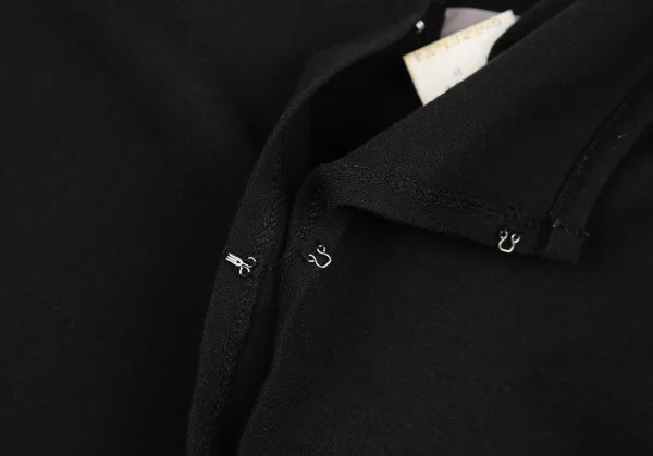 ヨウジヤマモト ファムYohji Yamamoto FEMME ホック前開きストレッチTシャツ 黒3 K-122424_005