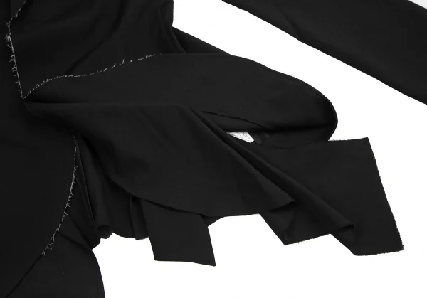 ヨウジヤマモト ノアールYohji Yamamoto NOIR ウールギャバフロント裁ち切りBジャケット 黒2 K-122430_010