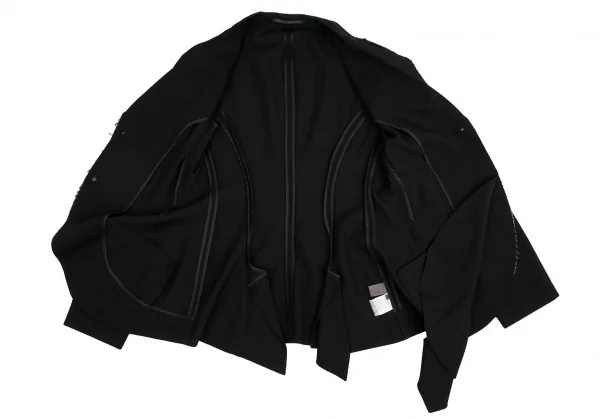 ヨウジヤマモト ノアールYohji Yamamoto NOIR ウールギャバフロント裁ち切りBジャケット 黒2 K-122430_011