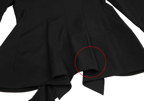 ヨウジヤマモト ノアールYohji Yamamoto NOIR ウールギャバフロント裁ち切りBジャケット 黒2 K-122430_014