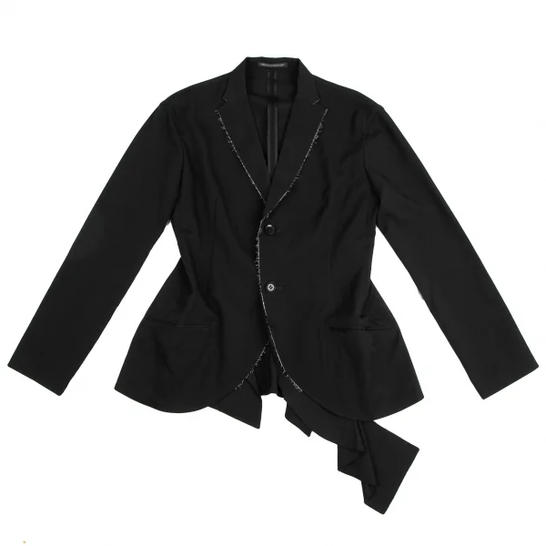 ヨウジヤマモト ノアールYohji Yamamoto NOIR ウールギャバフロント裁ち切りBジャケット 黒2 K-122430_002